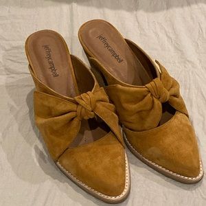 Jeffrey Campbell Cognac Heeled Mules